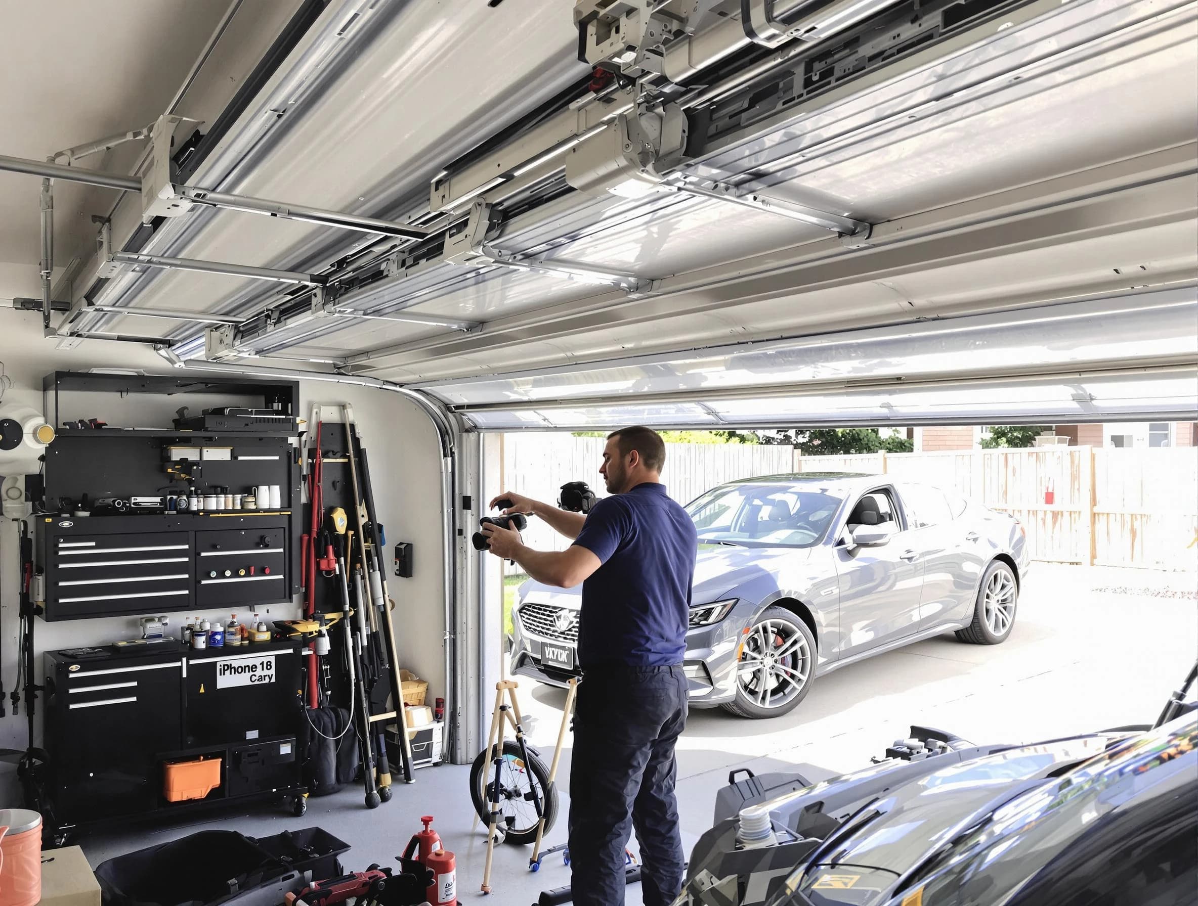 Nolensville Garage Door Repair technician fixing noisy garage door in Nolensville