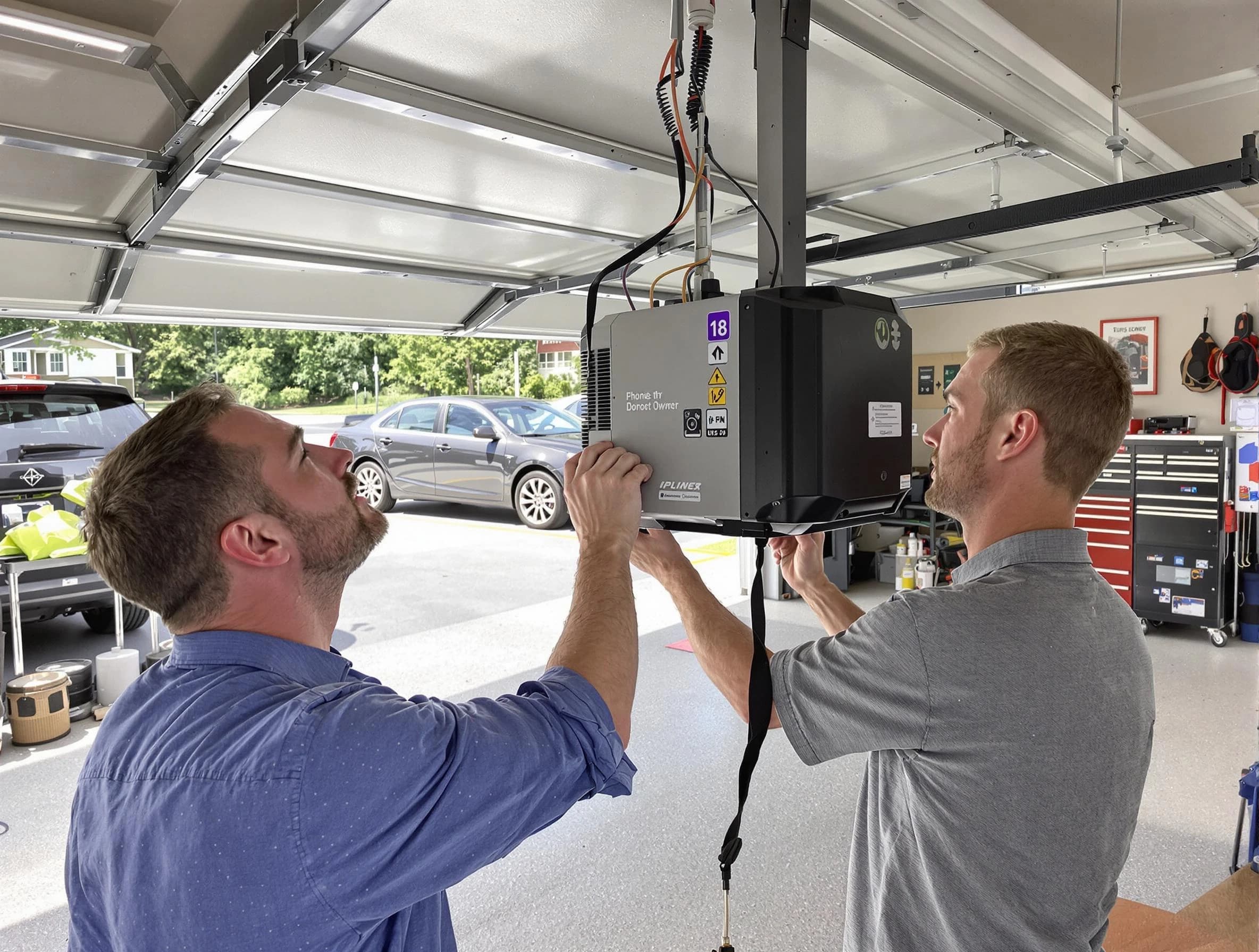 Nolensville Garage Door Repair technician installing garage door opener in Nolensville
