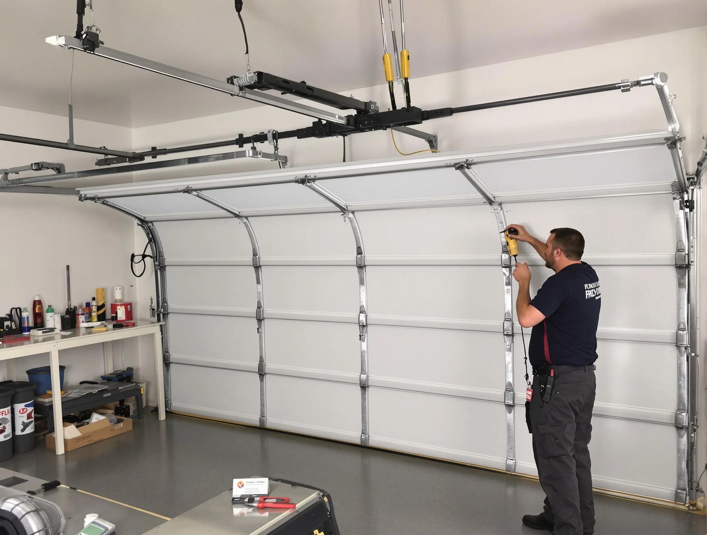 Nolensville Garage Door Repair certified technician performing overhead door system repair in Nolensville