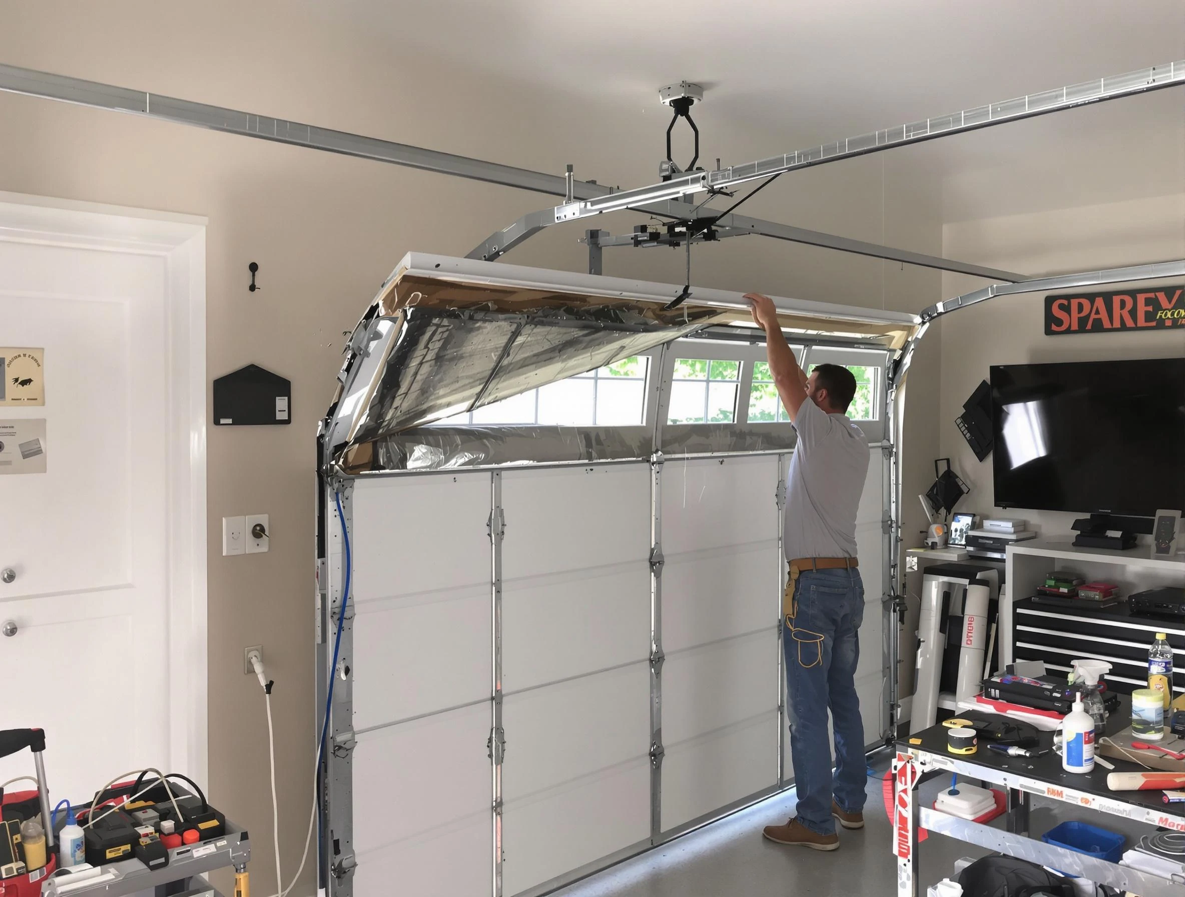 Garage door section replacement by Nolensville Garage Door Repair in Nolensville