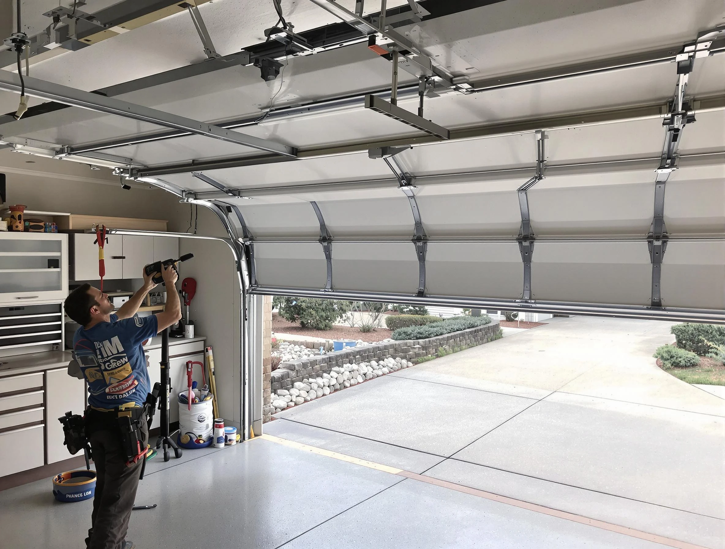 Garage door track repair service by Nolensville Garage Door Repair in Nolensville